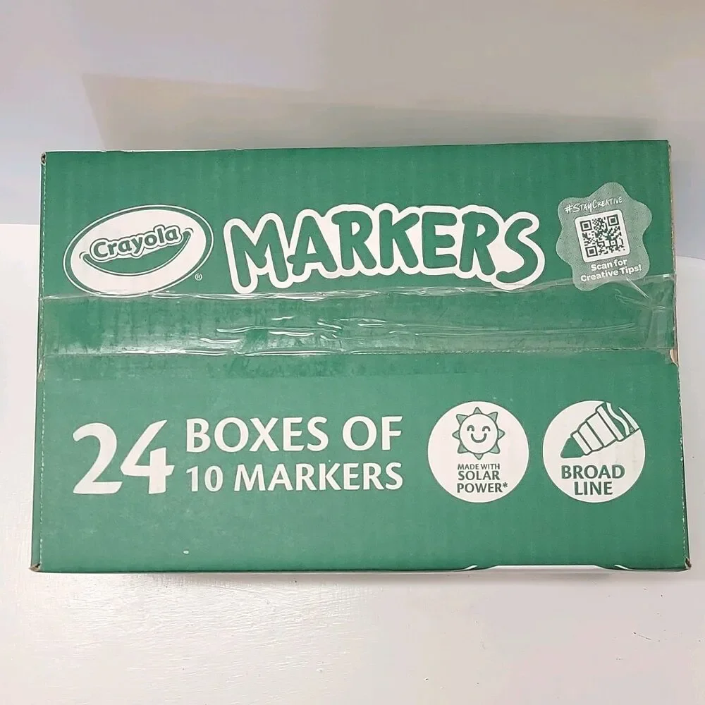 Crayola Broad Line Markers, Green, 24 Boxes of 10 (240 Total)